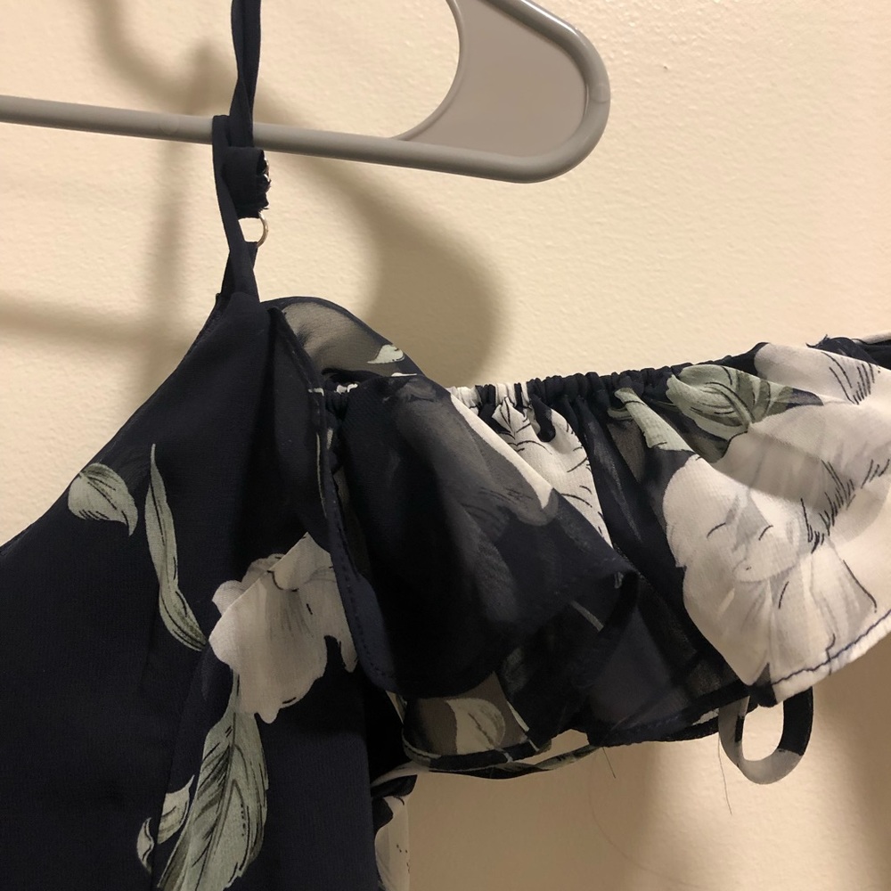 Lulus Navy Blue Floral Off-the-Shoulder Maxi Dress - Picture 6 of 8